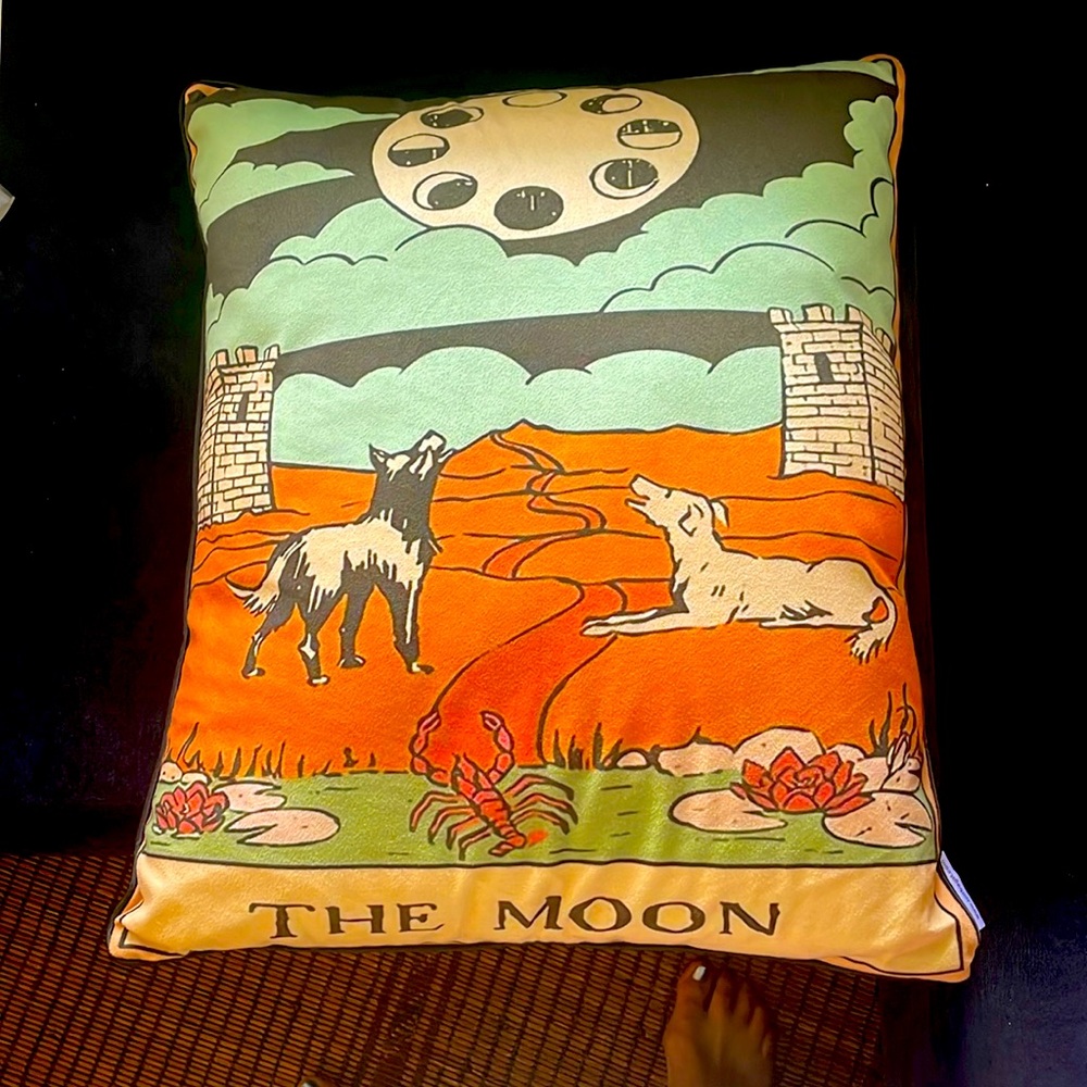 The Moon tarot card pillow